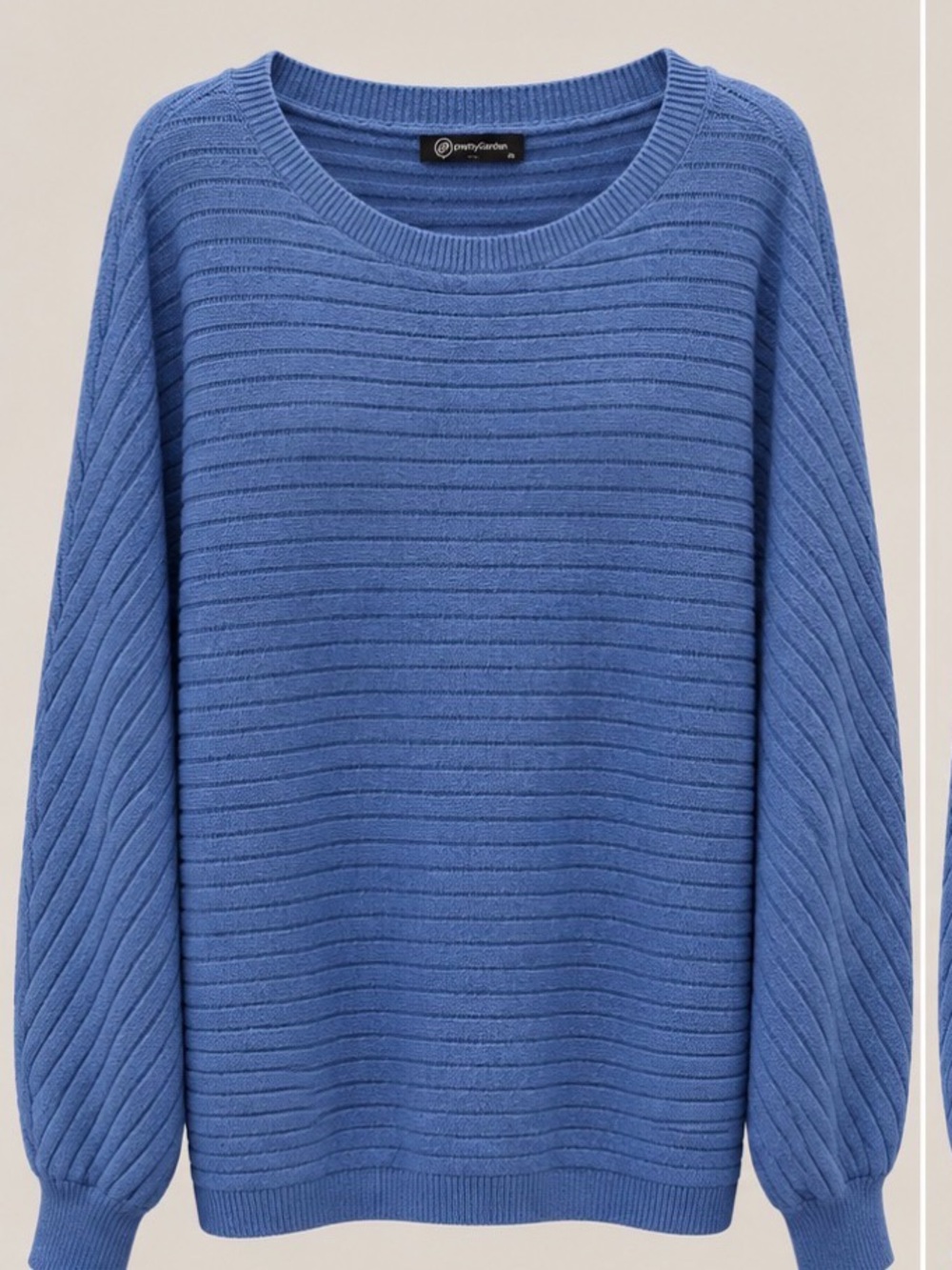 PrettyGarden Classic Ribbed Crewneck Sweater in Periwinkle